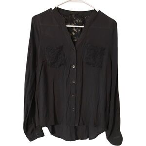 🌹𝐌𝐈𝐍𝐄 𝐁𝐋𝐀𝐂𝐊 𝐁𝐔𝐓𝐓𝐎𝐍 𝐅𝐑𝐎𝐍𝐓 & 𝐁𝐀𝐂𝐊 𝐄𝐌𝐁𝐑𝐎𝐈𝐃𝐄𝐑𝐘 𝐅𝐋𝐎𝐑𝐀𝐋 𝐏𝐎𝐂𝐊𝐄𝐓 𝐒𝐇𝐈𝐑𝐓